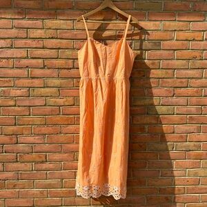 Old Navy Orange Embroidered Dress